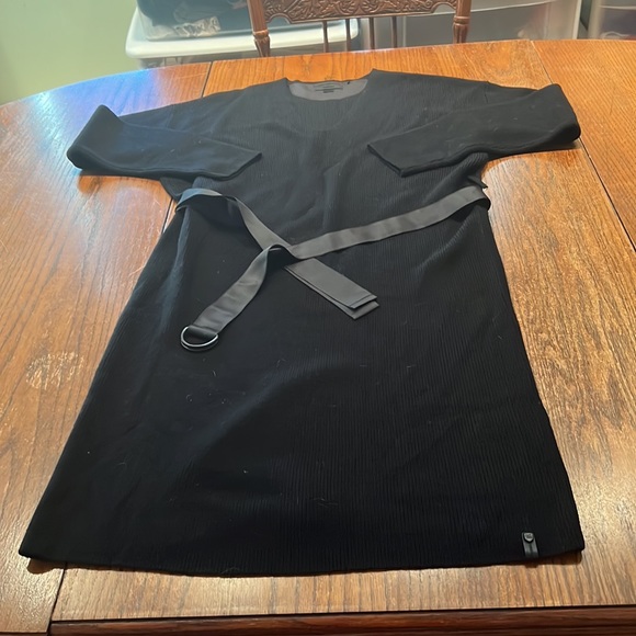 Rudsak Black Wool Knit Sweater Dress With Ribbon Cinch Belt Size L - Picture 6 of 11